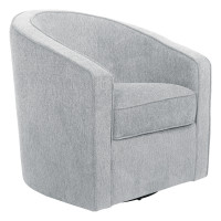 OSP Home Furnishings DAN-H14 Danica Swivel Chair in Smoke Fabric